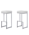 Best Master Furniture Dorrington Backless Counter Height Stool, Set Of 2 In White