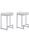 Best Master Furniture Dorrington Backless Counter Height Stool, Set Of 2 In White