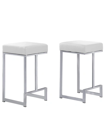 Best Master Furniture Dorrington Backless Counter Height Stool, Set Of 2 In White