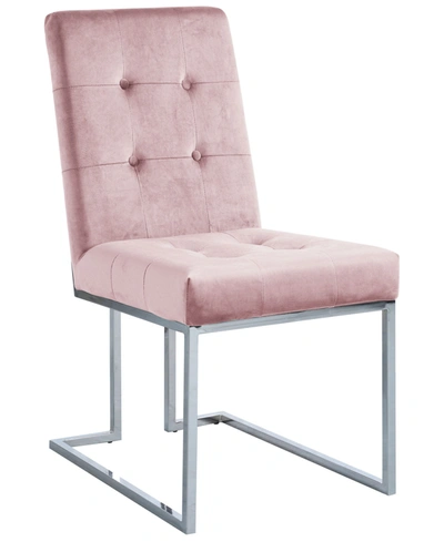 Best Master Furniture Modern Fabric Dining Chair, Set Of 2 In Pink