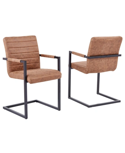 Best Master Furniture Bazely Industrial Chic Side Chairs, 2 Piece In Brown