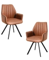 BEST MASTER FURNITURE CHIDIMMA SWIVEL ARM CHAIR, SET OF 2