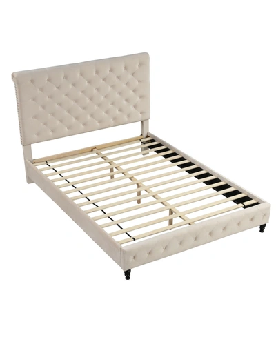 Best Master Furniture Ashley Tufted Fabric Platform Bed, California King In Cream