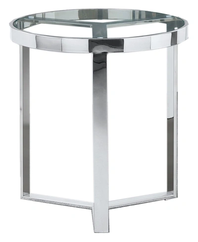 Best Master Furniture Clear Round End Table In Silver-tone
