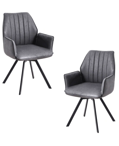 Best Master Furniture Chidimma Swivel Arm Chair, Set Of 2 In Gray