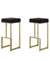 Best Master Furniture Dorrington Backless Counter Height Stool, Set Of 2 In Black