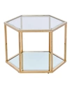 Best Master Furniture Radha Modular Hexagonal Coffee Table, 24" In Gold-tone