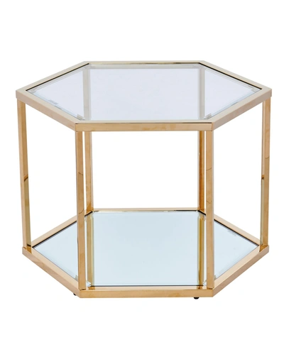 Best Master Furniture Radha Modular Hexagonal Coffee Table, 24" In Gold-tone
