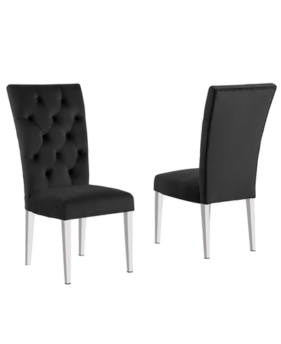 Best Master Furniture Layla Modern Upholstered Side Chairs, Set Of 2 In Black