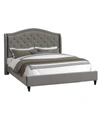 Best Master Furniture Myrick Upholstered Tufted Platform Bed, Queen In Gray