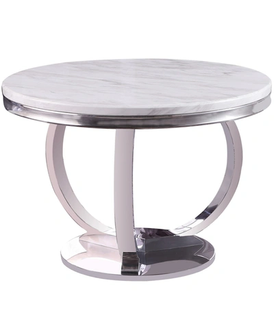 Best Master Furniture Layla Modern Round Dining Table In White