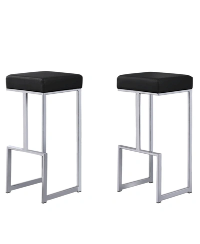 Best Master Furniture Dorrington Backless Bar Stool, Set Of 2 In Black