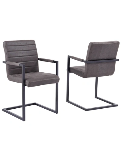 Best Master Furniture Bazely Industrial Chic Side Chairs, 2 Piece In Gray