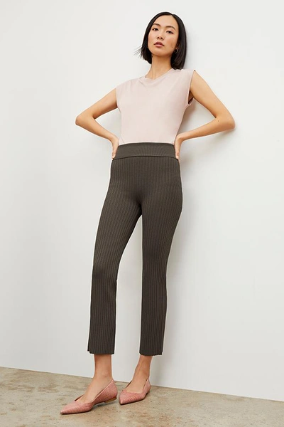 M.m.lafleur The Finley Stretch Pant - Ribbed Jardigan Knit In Ash