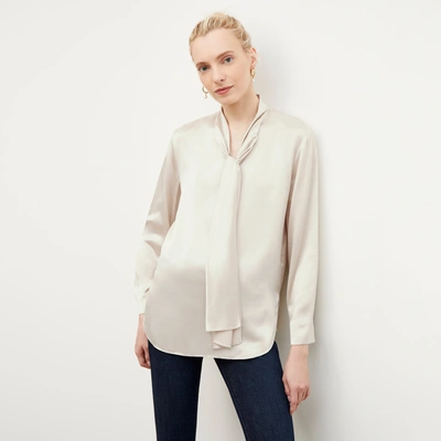M.m.lafleur The Darcy Top - Washable Silk Charmeuse In Pearl