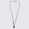 ALEXANDER MCQUEEN SILVER-TONE METAL SKULL AND SNAKE NECKLACE