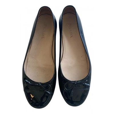 Pre-owned Prada Glitter Sandals In Black