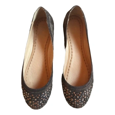 Pre-owned Frye Leather Ballet Flats In Brown