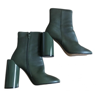 Pre-owned Maison Margiela Leather Ankle Boots In Green