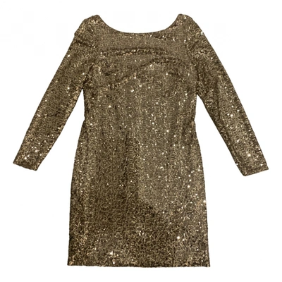 Pre-owned Lauren Ralph Lauren Glitter Mini Dress In Gold