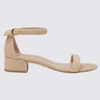 Stuart Weitzman Nudist June Leather Sandals In Adobe