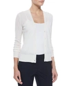 Theory Preen V-neck Merino Cardigan In Ice White