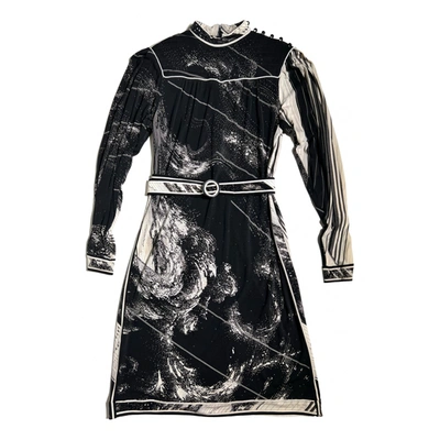 Pre-owned Leonard Silk Mid-length Dress In Black