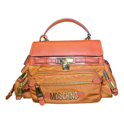 Pre-owned Moschino Cloth Handbag In Brown