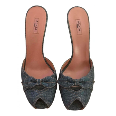 Pre-owned Alaïa Cloth Sandals In Blue
