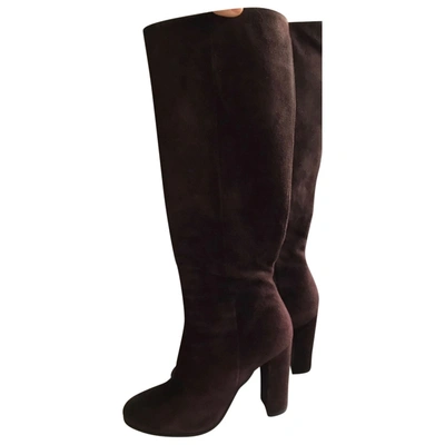 Pre-owned Gianvito Rossi Boots In Burgundy