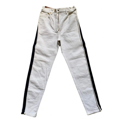 Pre-owned Chanel Slim Pants In White