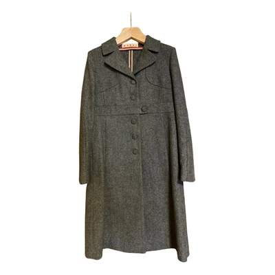 Pre-owned Marni Wool Coat In Grey