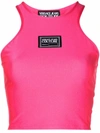 Versace Jeans Couture Top Shiny Lycra Sumatra In Pink