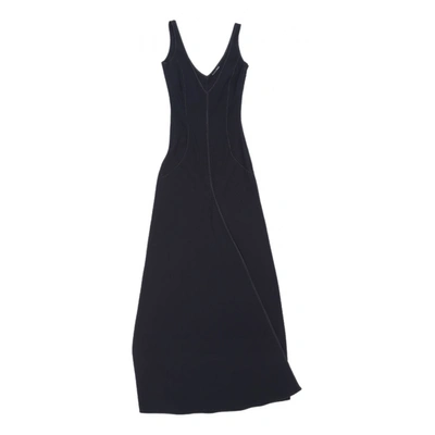 Pre-owned Strenesse Wool Maxi Dress In Black