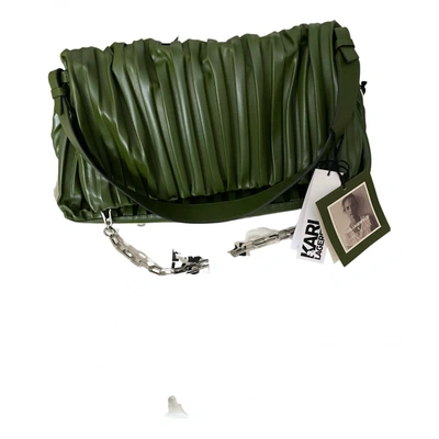 Pre-owned Karl Lagerfeld Vegan Leather Handbag In Green