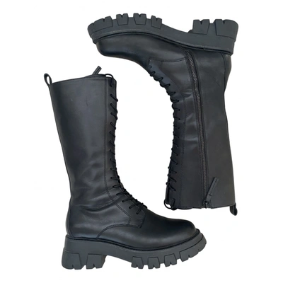 Pre-owned Ash Leather Riding Boots In Black