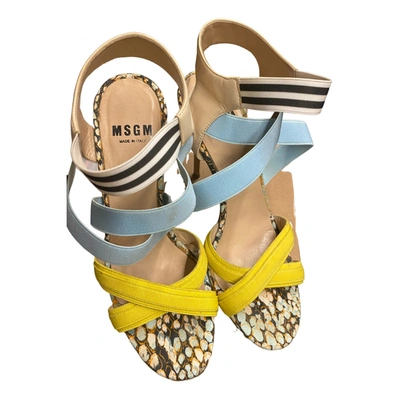 Pre-owned Msgm Cloth Sandals In Multicolour