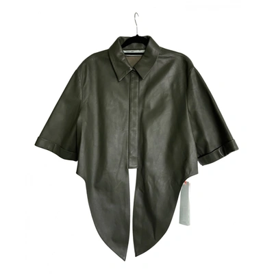Pre-owned Off-white Leather Shirt In Green