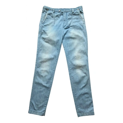 Pre-owned Fendi Straight Pants In Blue