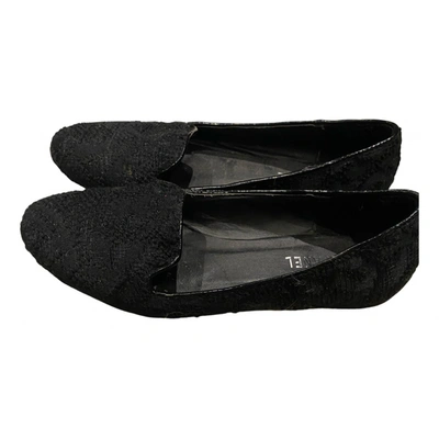 Pre-owned Stefanel Cloth Flats In Black