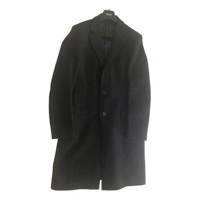 Pre-owned Versace Cashmere Coat In Anthracite