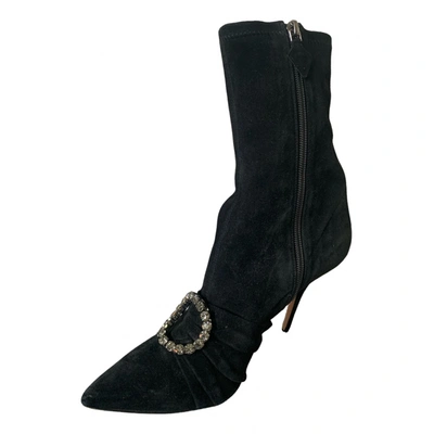 Pre-owned Oscar Tiye Ankle Boots In Black