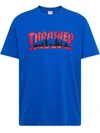 Supreme X Thrasher Logo-print Skyline T-shirt In Blue