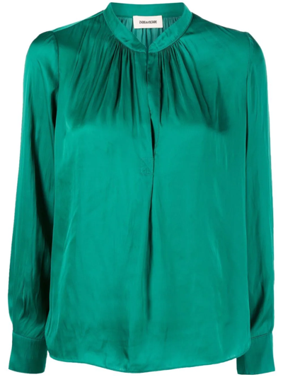 Zadig & Voltaire Tink Satin Blouse In Grün