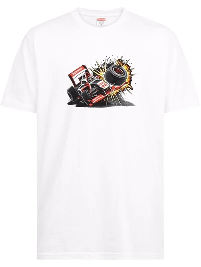 Supreme Crash Graphic-print T-shirt In White