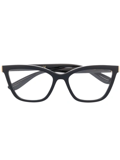 Dolce & Gabbana Logo Cat-eye Glasses In Schwarz