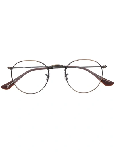 Ray Ban Round-frame Glasses In Braun