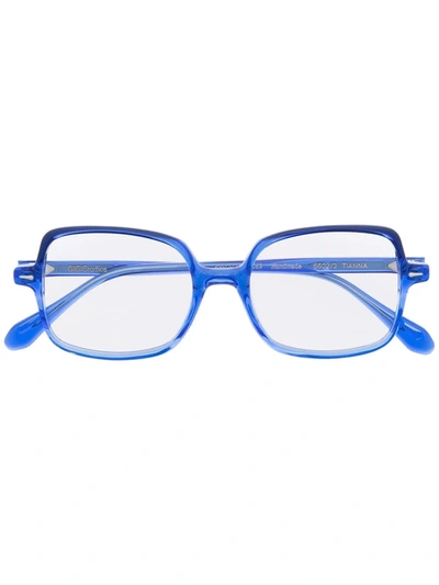 Gigi Studios Oversized Square-frame Glasses In Blau
