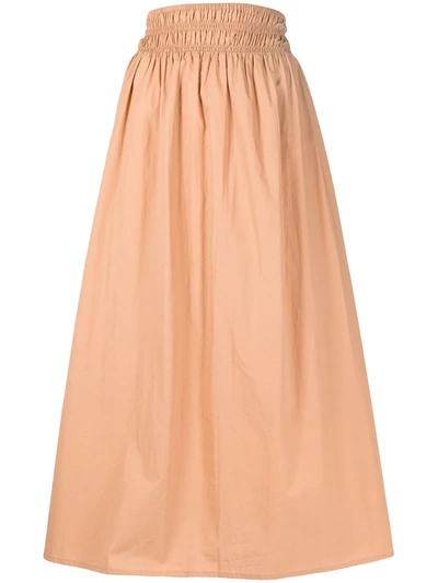 Faithfull The Brand Kiera A-line Midi Skirt In Orange