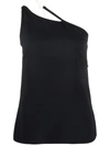 Givenchy Contrast Asymmetric Strap Top In Schwarz